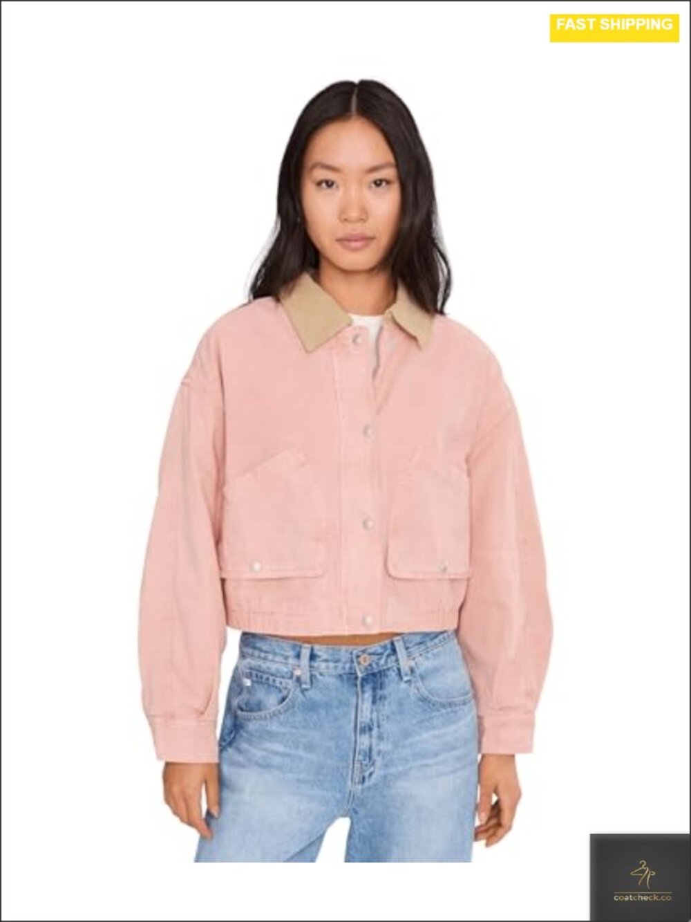 Women's Barn Jacket Cotton Snap Front Long Sleeve